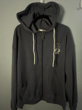 🩶🐻 Korean Bucket Bear Hoodie – Grey | Women’s L 🐻🩶